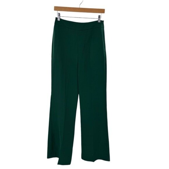 Tuckernuck NEW Rainforest Green Erin Satin Wide Leg Trouser High Rise Pants S - Picture 5 of 12